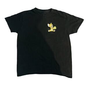 Tom and Jerry Black Crew Neck T-Shirt Womens Size M/L